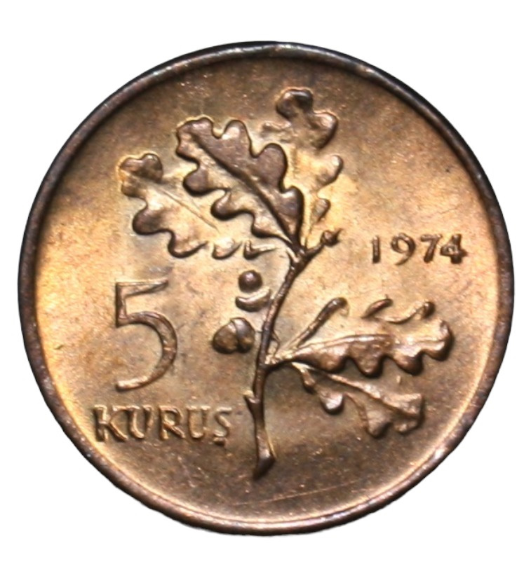 5 kurus 1974 Obverse