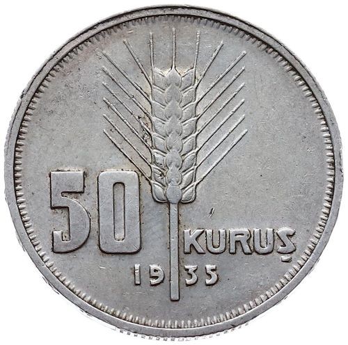 50 kurus 1935 Obverse