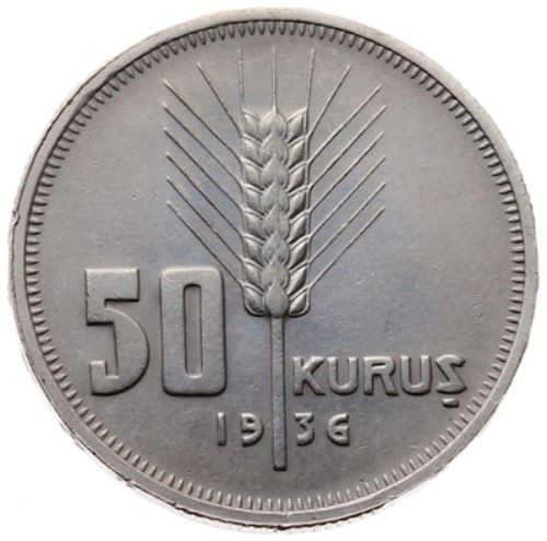 50 kurus 1936 Obverse