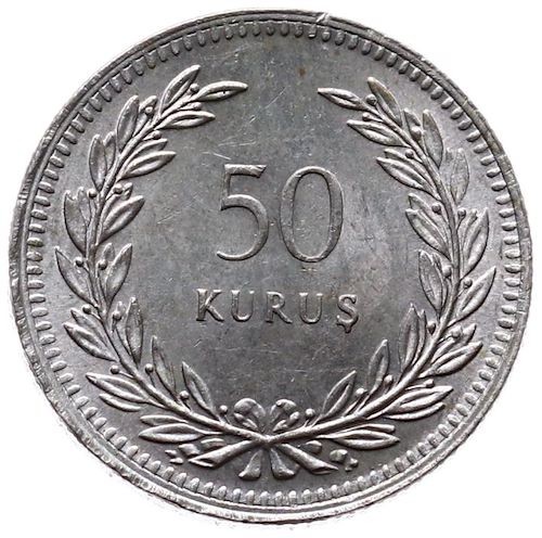 50 kurus 1947 Obverse