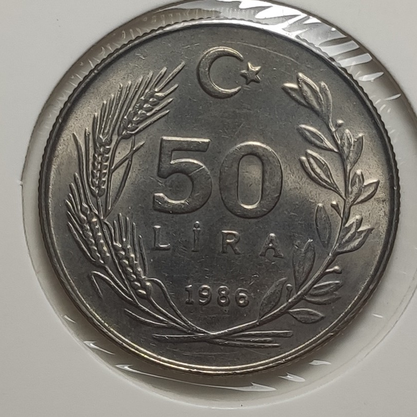50 Lira 1986 Reverse