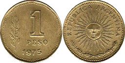 Argentina coin 1 peso 1975