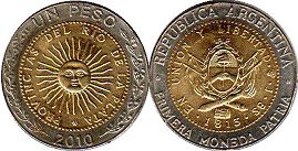 Argentina coin 1 peso 2010