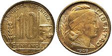 Argentina coin 10 centavos 1949