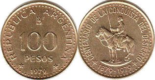 Argentina coin 100 pesos 1979 Patagonia