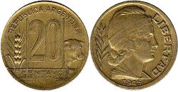 Argentina coin 20 centavos 1945