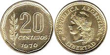 Argentina coin 20 centavos 1970
