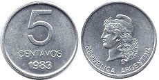 Argentina coin 5 centavos 1983