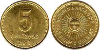 Argentina coin 5 centavos 2007