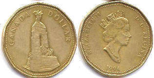 de monnaie canadian commémorative pièce de monnaie 1 dollar 1994