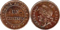 Chile coin 1 centavo 1898