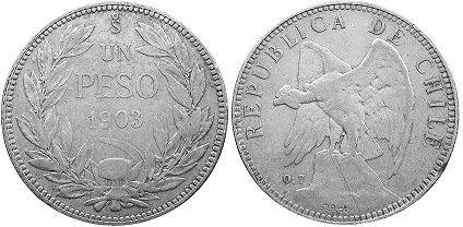 Chile coin 1 peso 1903