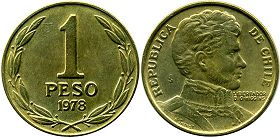 Chile coin 1 peso 1976