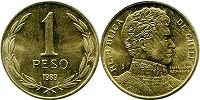 Chile coin 1 peso 1989