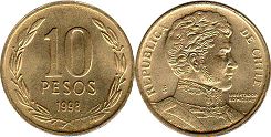 Chile coin 10 pesos 1998