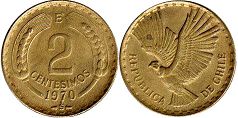 Chile coin 2 centesimos 1970