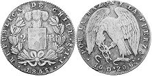 Chile coin 2 reales 1845
