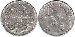 Chile coin 20 centavos 1899