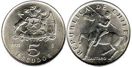 Chile coin 5 escudos 1971