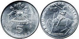 Chile coin 5 escudos 1972