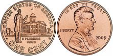 US coin 1 cent 2009 Illinois Statehouse