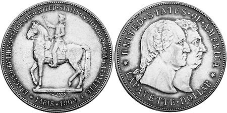 États-Unis pièce 1 dollar 1900 Lafayette