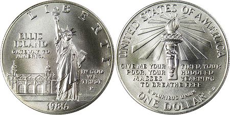 US coin 1 dollar 1986 liberty