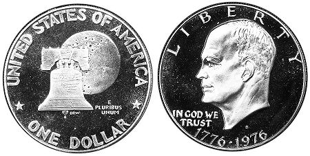 münze 1 dollar 1976 Bicentennial Silber