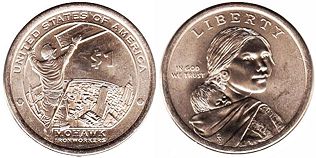 US coin 1 dollar 2015 Mohawk Ironworkers