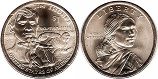 US coin 1 dollar 2018 Jim Thorpe