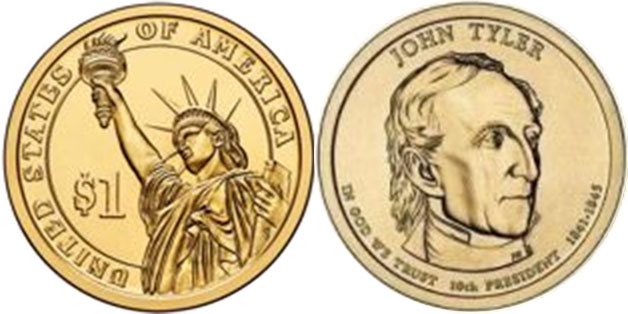 US coin 1 dollar 2009 Tyler