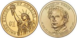 US coin 1 dollar 2009 Pierce