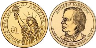 US coin 1 dollar 2011 Johnson