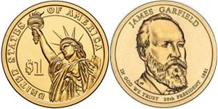 US coin 1 dollar 2009 Garfield