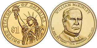 US coin 1 dollar 2013 McKinley