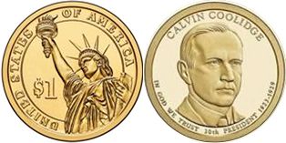 münze 1 dollar 2009 Coolidge