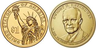 US coin 1 dollar 2015 Eisenhower