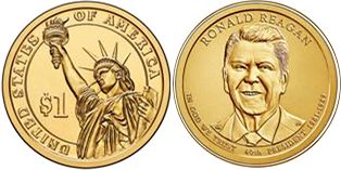 US coin 1 dollar 2016 Reagan