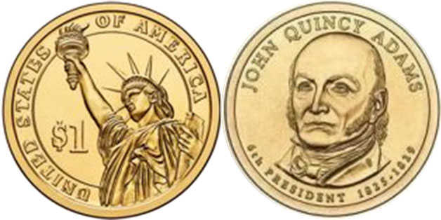 US coin 1 dollar 2008 Adams