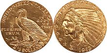 US coin 2.5 dollars 1913