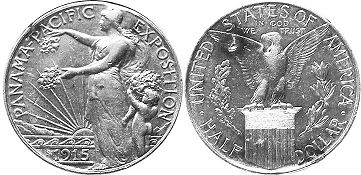 münze 1/2 dollar 1915 PANAMA-PACIFIC EXPOSITION