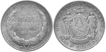 US coin 1/2 dollar 1920 MAINE
