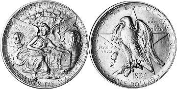 münze 1/2 dollar 1934 TEXAS