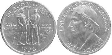 münze 1/2 dollar 1936 DANIEL BOONE