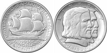 münze 1/2 dollar 1936 LONG ISLAND