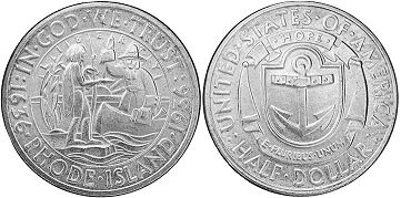 münze 1/2 dollar 1936 RHODE ISLAND
