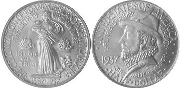 münze 1/2 dollar 1937 ROANOKE