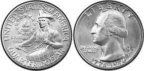 US coin quarter 1976 Bicentennial silver