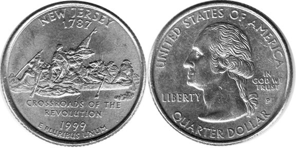 US coin State quarter 1999 New Jersey