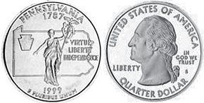 münze State quarter 1999 Pennsylvania